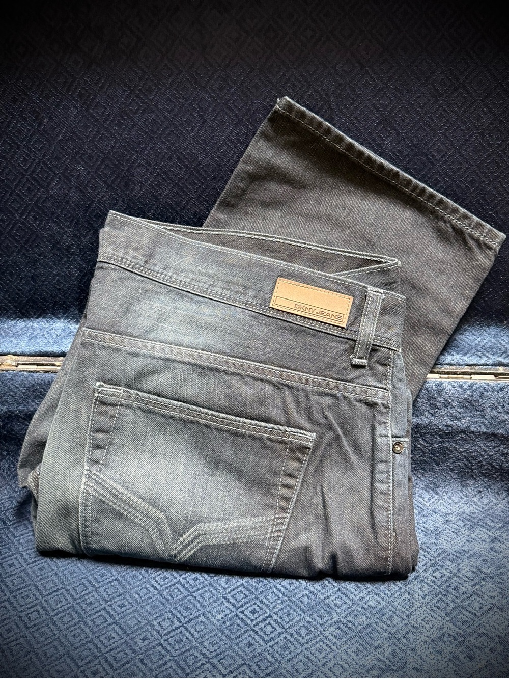 DKNY Men's Dark Gray Straight Jeans